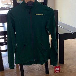 Green Oregon Ducks long sleeved zip up, new w/tags